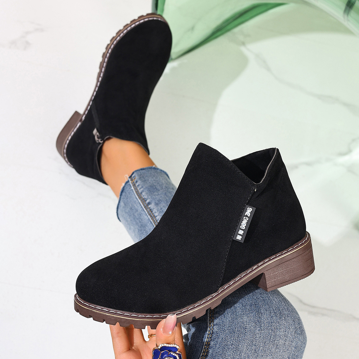 Women Formal Wear With Shoes - أحذية نسائية للكاحل لفصلي الخريف والشتاء،