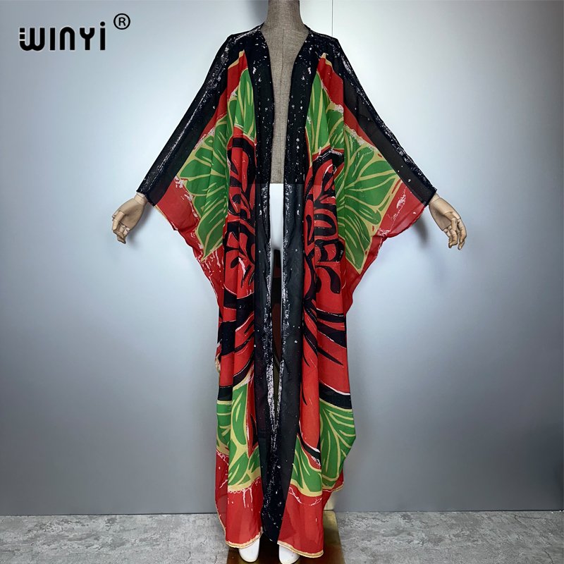 Young Women'S Formal Wear - WINYI أفريقيا ريترو طباعة كيمونو فساتين
