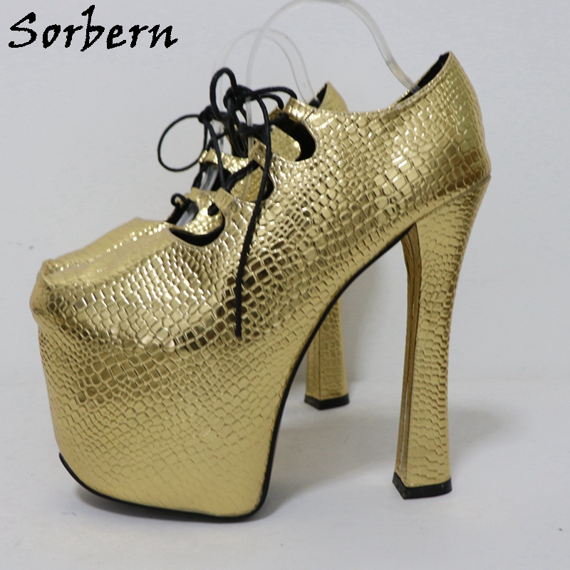 Sorbern الذهب التمساح 20 سنتيم - مراجعة Pump Heel Block وسعره