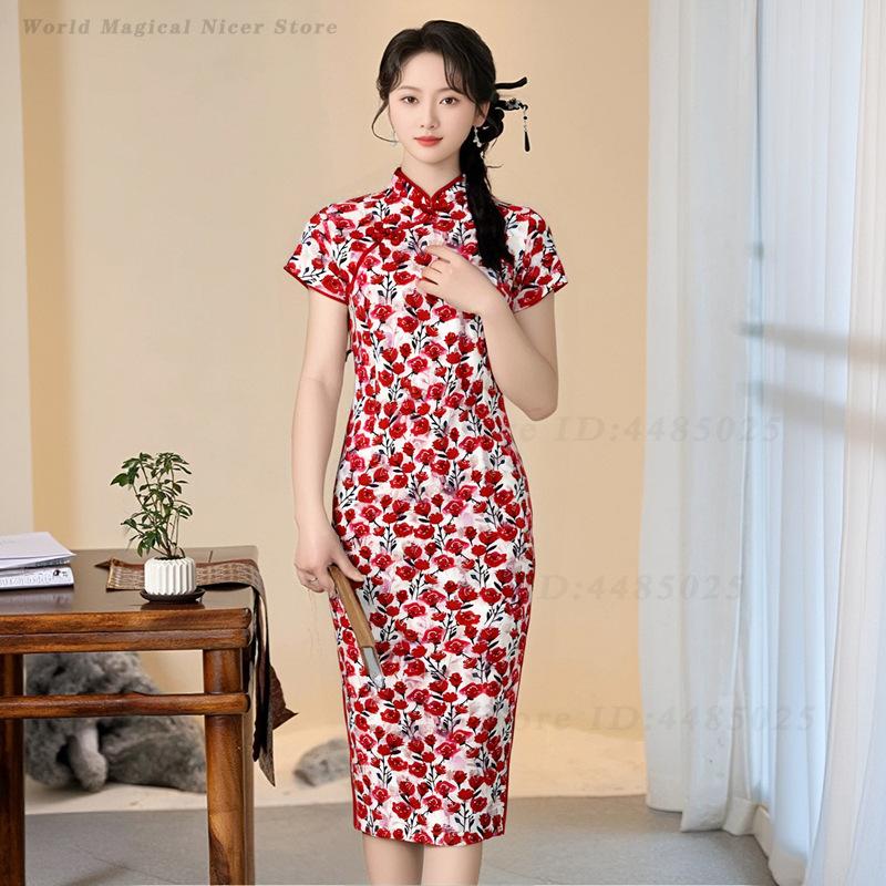 فستان صيفي جديد قصير أحمر بتصم - مراجعة Young Women'S Formal Wear وسعره