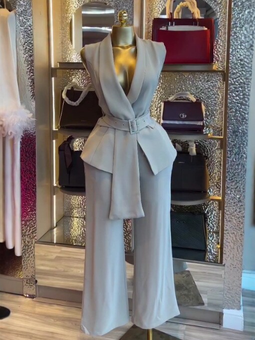 بدلة نسائية بدون أكمام بياقة ع - مراجعة Women Formal Wear Outfits وسعره