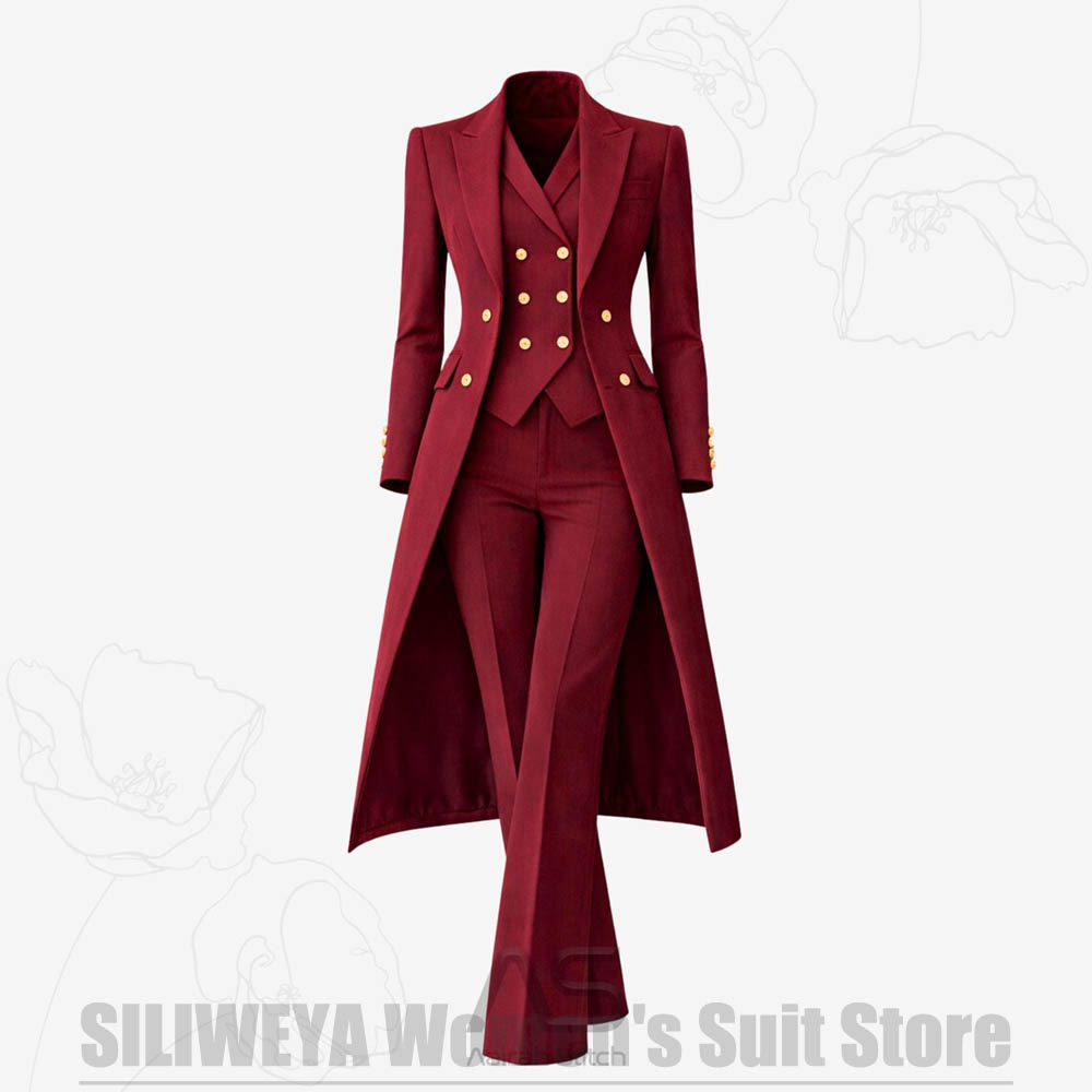 بدلة نسائية من 3 قطع معطف طويل - مراجعة Women Luxury Formal Wear وسعره
